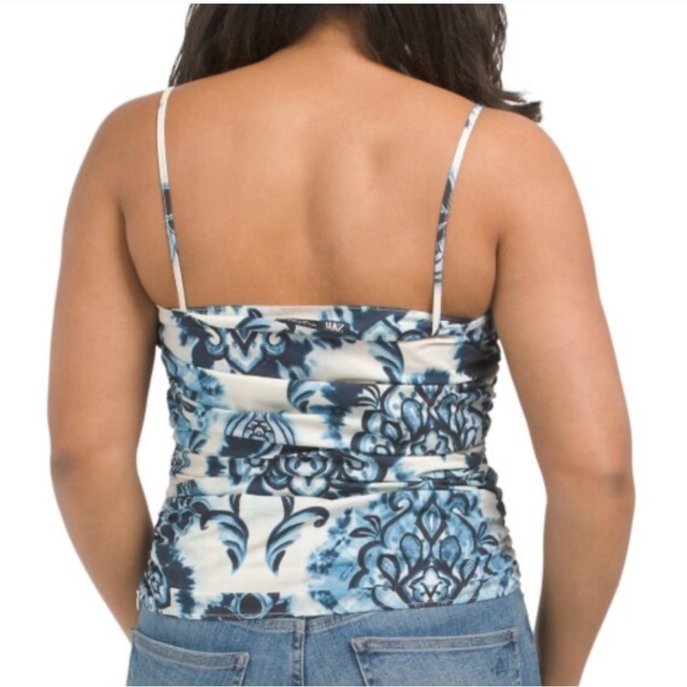 Zara Blue and White Floral Print Spaghetti Strap Tank - Picture 2 of 13